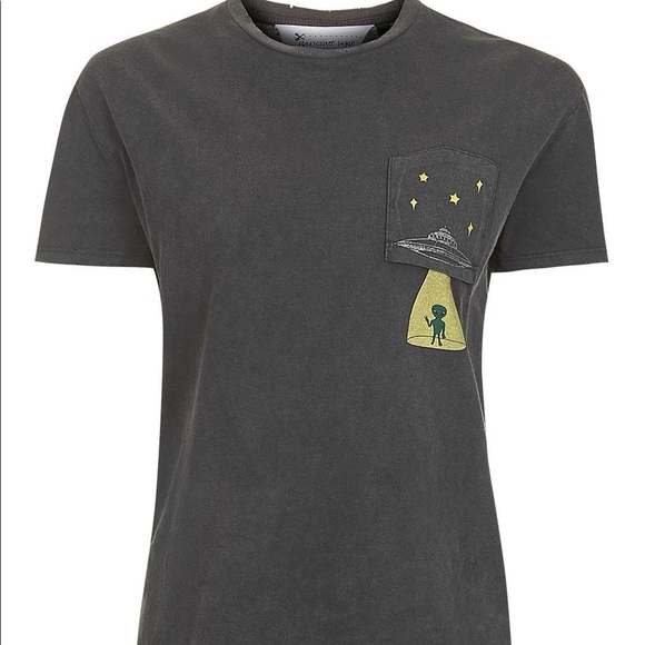 Topshop (Tee and Cake) Nibbled Ufo glow pocket tshirt - Picture 7 of 8